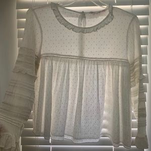 Zara white shirt with details on the sleeve